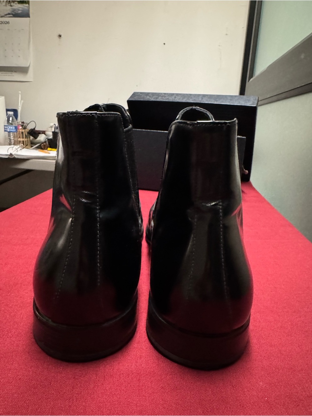 Prada Black Leather Slip-On with Gold Logo - Picture 4 of 16